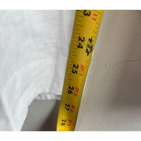 ZARA Womens White 100% Linen Pants Drawstring Trousers Bloggers Favorite Size S - Picture 6 of 9